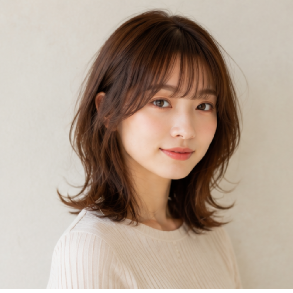 ミディアムヘアの女性
